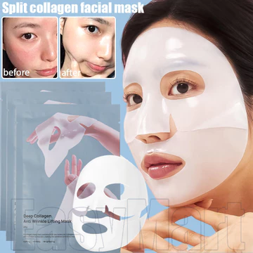 Mặt nạ Collagen sâu dành cho nữ - Mặt nạ da đàn hồi - Mặt nạ qua đêm hòa tan - Dưỡng ẩm, làm sáng, chống nhăn - Sản phẩm chăm sóc da mặt - Mặt nạ dạng chia