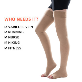 23-32mmHg Co Giãn Điều Dưỡng Nén Thả Unisex Y Tế Loại 2 Áp Lực Vớ Ngủ Chân Giãn Tĩnh Mạch Tất