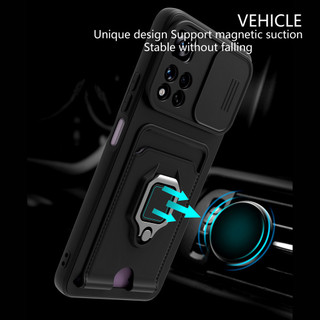 Dành Cho Redmi Note 11s 5G Note 11 Pro Plus 5G Ốp Lưng 4 Trong 1 Trượt Camera Bao Đựng Thẻ Đứng Vuông Freebie Dây Chống Sốc Chống Rơi Mỏng Mềm TPU Cover