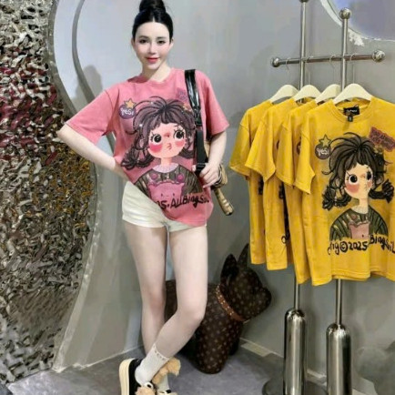 Áo Thun Cô Gái Tết Tóc Kim Sa Hello KCloset Áo Phông Cotton Dày Dặn Dáng Rộng Nam Nữ NA120