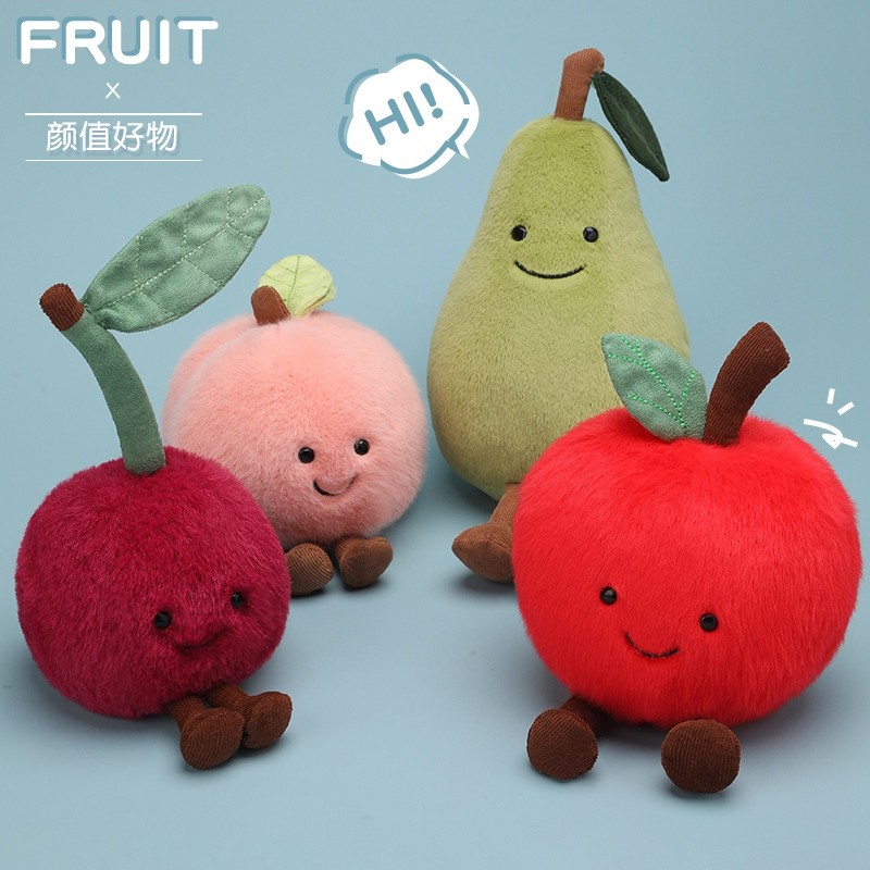 Rytanda Kawaii Apple Pear Peach Gối Trăng Mặt Trời Sao Anh Đào Sừng Trái Cây Dễ Thương Bánh Mì Gối Mềm Thực Phẩm Sang Trọng Búp Bê Thích Hợp Cho Trẻ Em Quà Tặng Sinh Nhật
