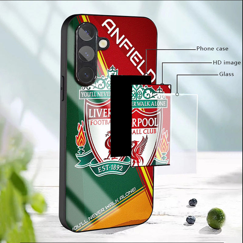 Ốp Điện Thoại Kính Cường Lực Liverpool 03 Cho Samsung Galaxy S9 Plus S10 S10e S20 FE S20 Plus S21 S22 S23 S24 Ultra Cover