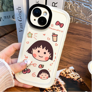 Ốp điện thoại Chibi Maruko dễ thương cho iPhone 16 / 15 / 14 / 13 / 12 / X / 7 / 11 / Plus / pro Max Vỏ bảo vệ chống phồng bao gồm toàn bộ silicon mờ mềm bền chống rơi