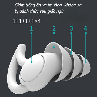 Nút Bịt Tai Silicon 3 Lớp Chống Ồn, Bảo Vệ Tai Khi Ngủ và Bơi Lội, Tiện Dụng, Êm Ái, Độ Bền Cao