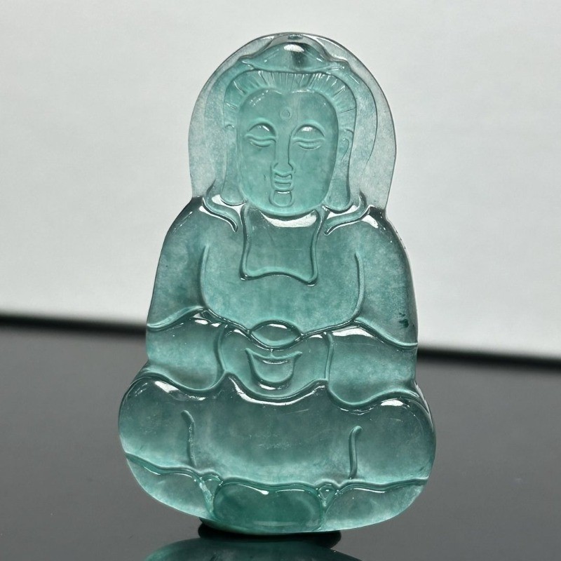 Đá Tự Nhiên Ánh Sáng Đá Xanh Quan Âm Mặt Dây Chuyền Nam Nữ Cao Đá Bồ Đề Ngọc Mặt Dây Chuyền Mặt Dây Chuyền Phụ Kiện