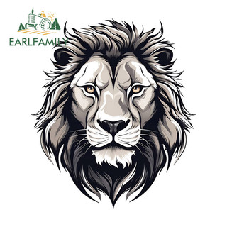 EARLFAMILY Lion Head Car Sticker Cá Tính Ván Trượt Xe Máy Phía Sau Kính Chắn Gió JDM Vinyl Decal Sáng Tạo Chống Trầy Xước Bảo Vệ Cửa Xe Ô Tô