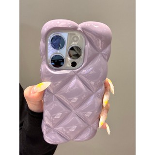 Ốp Điện Thoại Kẻ Sọc 3D Ngọc Trai Màu Hồng Hàn Quốc Cho iPhone 17Promax 16Promax 16Pro 12 13 14 15 Pro Max Silicon Mềm Chống Sốc Ngọt Ngào Nữ Tính Vỏ Di Động