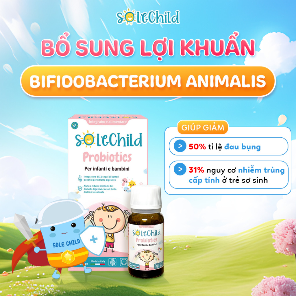 Men Vi Sinh 11 Chủng Từ Ý Cho Bé SoleChild Probiotics 10ml Cân Bằng Đường Ruột Tiêu Hóa Khỏe Mạnh