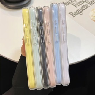 Ốp Điện Thoại Ốp Lưng Acrylic Trong Suốt Mờ 3 Trong 1 Màu macaron Ốp Lưng Điện Thoại Cho iPhone 16 15 14 13 12 11 Pro Max 14 15 16 Plus