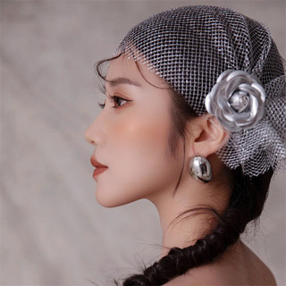 1 Chiếc Cô Dâu Cá Tính Mũ Lưới Thiết Kế Hoa Kẹp Tóc Buổi Sáng Áo Chụp Ảnh Phong Cách Phụ Kiện Tóc