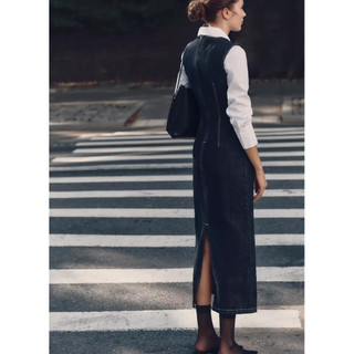 Đầm Zara made in Morocco denim midi không tay
