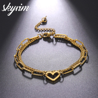 Vòng tay mặt dây chuyền tình yêu SKYRIM Vòng tay nữ bằng thép không gỉ Ngày lễ tình nhân cho bạn gái