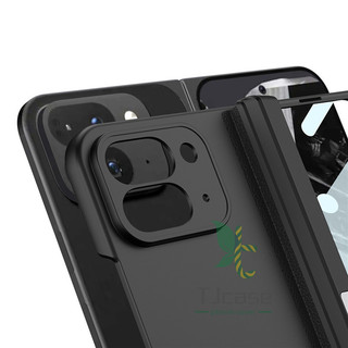 Bản lề từ tính Full Bracket Stand Case Cover Google Pixel 9 / 10 Pro Fold Mặt trước Kính cường lực Phim chân đế Vỏ bọc trọn gói