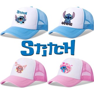 Disney Stitch hoạt hình in mũ bóng chày mũ chống nắng thoáng khí mũ lưới polyester mũ xe tải có thể điều chỉnh mũ quà tặng sinh nhật