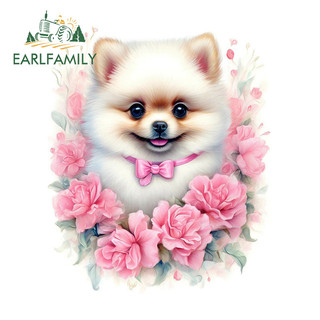 EARLFAMILY 13cm Chó Dễ Thương Hoạt Hình Xe Dán Cá Tính Chống Thấm Nước Chống Nắng JDM Vinyl Decal Thích Hợp Cho Đua Xe Trôi Laptop Xe Máy
