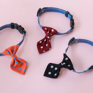 【Ready Stock】 Special Offer Pet Collar Cat Dog Bell Safety Buckle Gentleman Tie British Style Wedding Dot QNuP