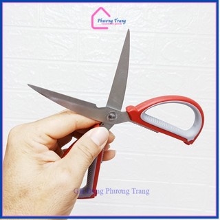 Kéo Màu Đỏ Inox Đa Năng Cán Nhựa Dụng Cụ Nhà Bếp Cắt Thực Phẩm Cao Cấp Siêu Bền - A08 - Phương Trang