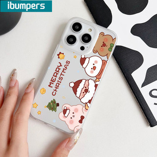 ibumpers Ốp Lưng iPhone Dễ Thương Hoạt hình Giáng sinh Ốp Điện Thoại TPU Trong Suốt Mềm nhám mờ Chống Sốc Chống Bẩn Cho Iphone 16 15 14 12 13 11 Pro Max IP 7 8 Plus X XS XR