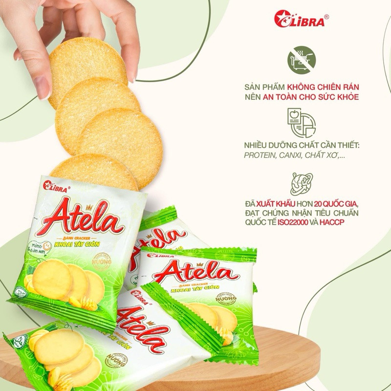 (Chính hãng) Bánh Cracker Khoai Tây LIBRA Atela Túi 500g - 1kg | Shopee ...