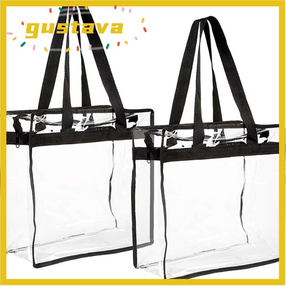Túi đeo vai GUSTAVA, Túi cơm trưa PVC dung tích lớn, trong suốt có túi Tote có dây kéo