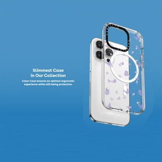 Casetify X Flutter Trắng Hút Từ Tính Trong Suốt Cứng Acrylic Mặt Sau TPU Edge Ốp Lưng Điện Thoại Ốp Lưng Tác Động Cho Apple IPhone 13 14 15 16 Pro Max