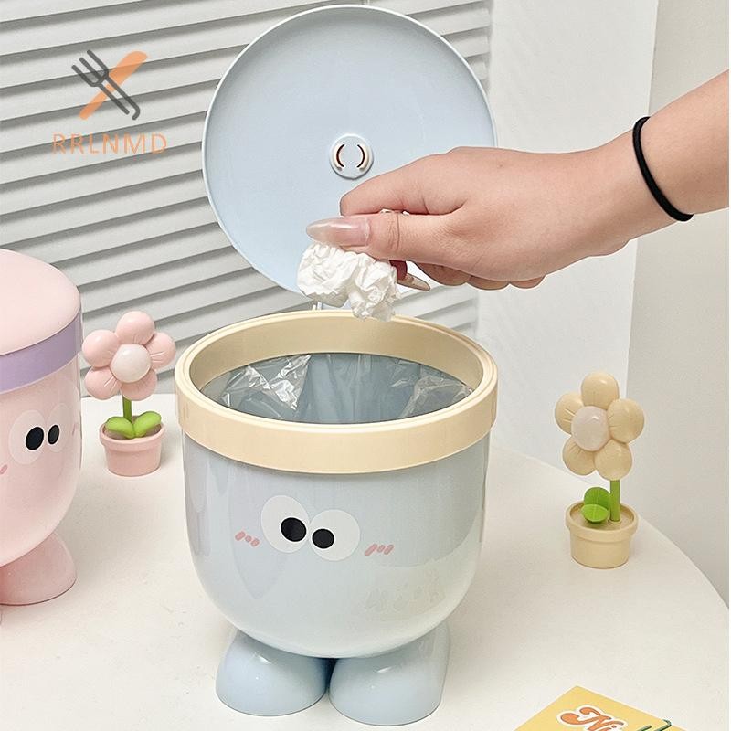 Rrlnmd Big Eyes Phim hoạt hình Thùng rác để bàn tại nhà Thùng lưu trữ Mini MỚI