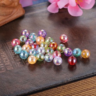 [Cánh hoa Acrylic] Chất liệu kẹp tóc Hanfu cổ, phụ kiện tự làm, phụ kiện tự làm, chất liệu trang sức, hạt Acrylic 6mm mạ màu, 50pcs