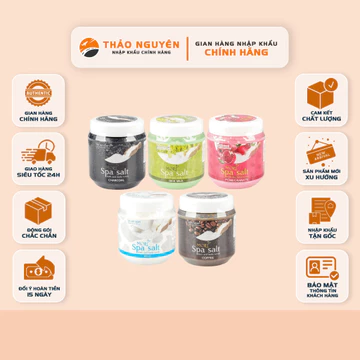 Muối Tắm Mori Spa Salt 700gr, Muối tắm Mori Thái Lan vị cafe, sữa chua, trà xanh, than tre,