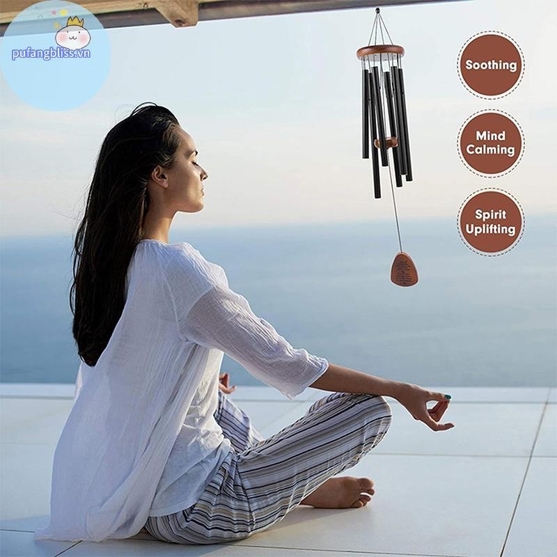 Pufangbliss Cổ Điển 26 Inch Ống Nhôm Chuông Gió Có Thẻ Trang Trại Sân Vườn Ban Công Hành Lang Trang Trí VN