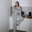 Áo Sweater Nỉ Tay Dài Form Croptop Thêu Chữ Trễ Vai Augety Studio, COSIE CROPPED Sweater
