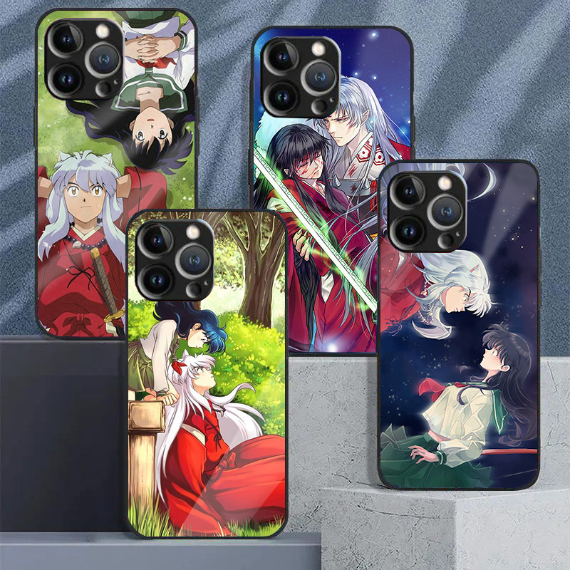 Ốp Điện Thoại Di Động Kính Cường Lực Inuyasha 01 Cho iPhone 16 15 14 13 12 11 Pro XS Max Plus Mini X XR 8 7 6s SE2 / 3