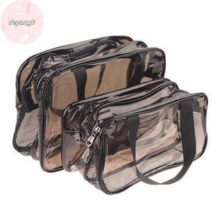 Deyangk 1 Mảnh Hai Lớp Dung Tích Lớn Dụng Cụ Sắp Xếp Mỹ Phẩm Di Động Du Lịch Túi Giặt Nữ Trong Suốt Chống Thấm Nước Trang Điểm Túi Đựng VN