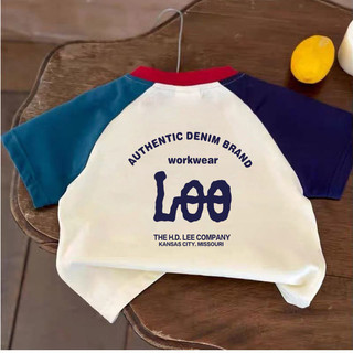 Áo thun ngắn tay màu sắc cho bé trai và bé gái mùa hè mới, cotton nguyên chất, in chữ, phong cách Hàn Quốc cho trẻ em