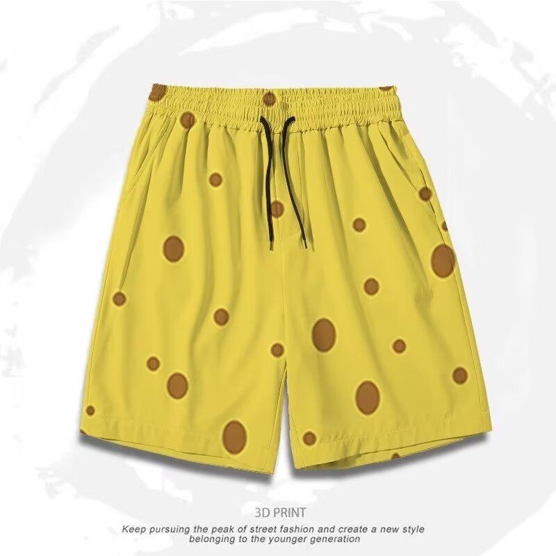 Spongebob SquarePants Dành Cho Nam Nữ Mùa Hè 2025 Phong Cách Mới Thể Thao Và Giải Trí Quần Đi Biển Rời Cho Nam