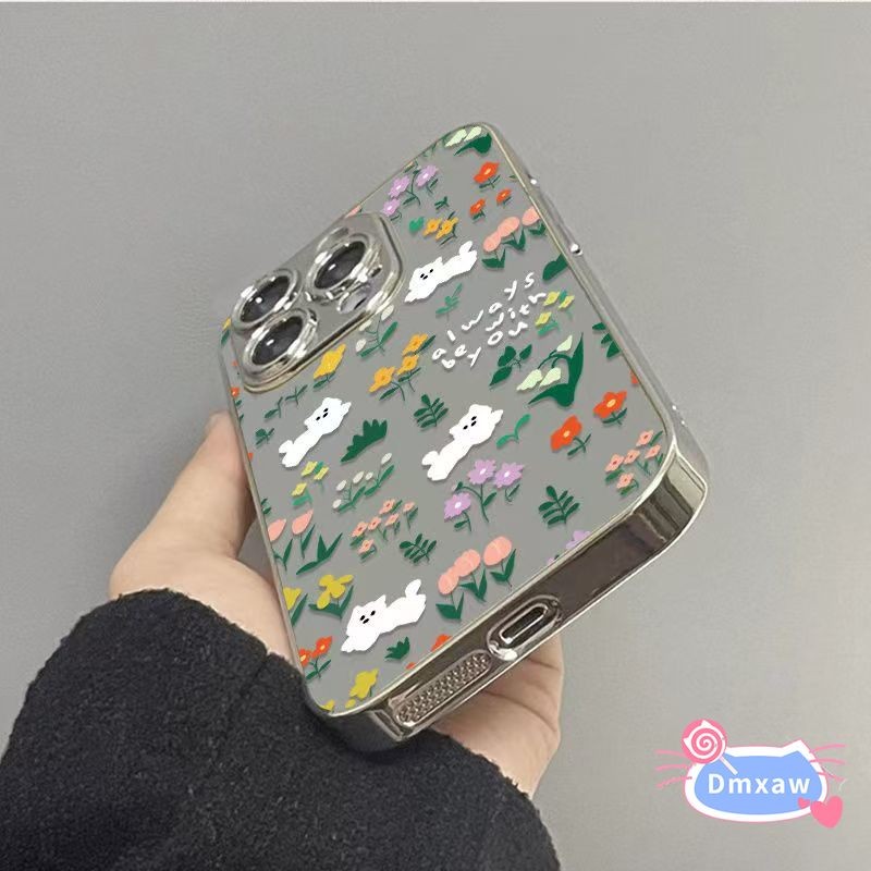 Ốp Điện Thoại Hoa Gương Mạ Điện Cho Redmi Note 14 13 12 Pro Plus 12 Turbo 11 11S 11T 10 Pro 10T 13 13C 13R 12 12C 10A 5G 4G Vỏ Toàn Màn Hình Chạy Chó Chống Sốc