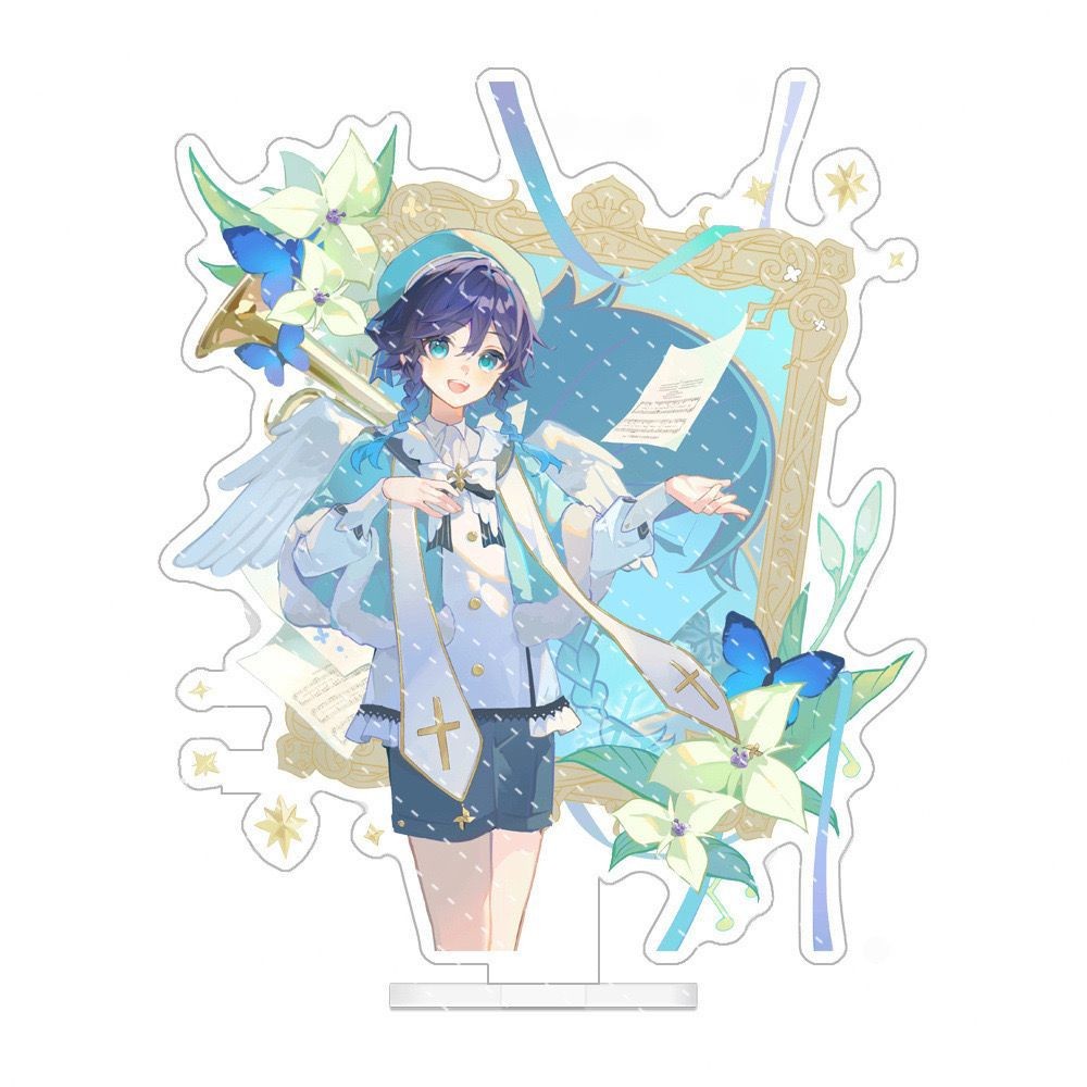 HT3 Genshin Tác Động Đứng Tấm Acrylic Tấm Giá Đỡ Nhà Để Bàn Anime Furina Venti Trang Trí TH3