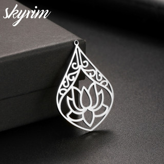 Skyrim 5 Cái / bộ Bạc Trái Tim Sen Mặt Dây Chuyền Bông Tai Vòng Cổ Vòng Tay DIY Trang Sức Phụ Kiện Làm