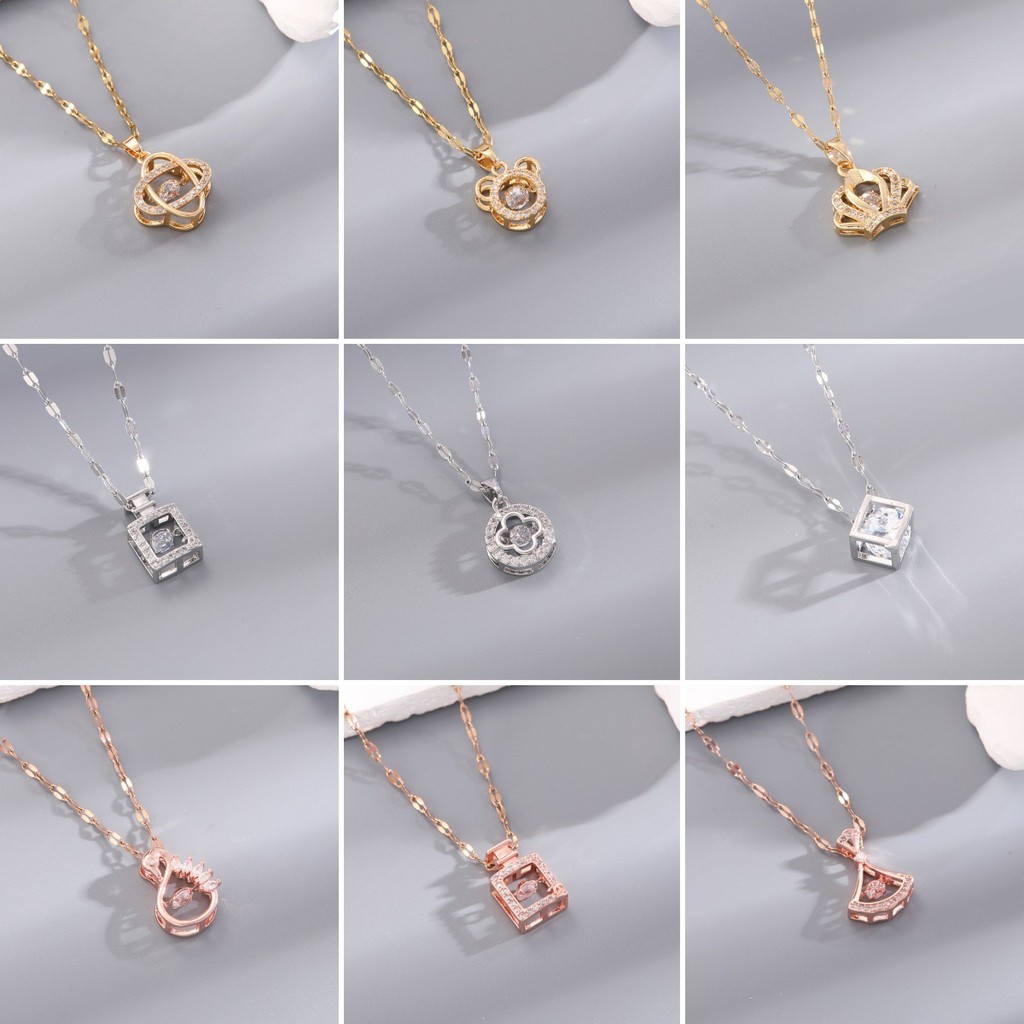 [Vòng cổ thép titan] Vòng cổ thông minh Hàn Quốc Nhật Bản Mặt dây chuyền hình trái tim Chuỗi xương đòn không phai màu Cánh thiên thần nữ Ánh sáng sang trọng Micro-Ind R