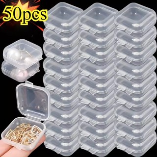 Hộp Bảo Quản Vuông Nhựa Trong Suốt - Bông Tai Di Động Vòng Cổ Hạt Trang Sức Hộp Bảo Quản Mini