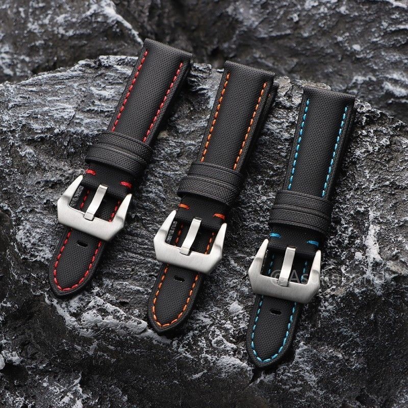Dây đeo đồng hồ bằng da Nylon cho dây đeo đồng hồ Panerai 20mm 22mm 23mm 24mm 26mm Nam Nữ Vải Canvas Dây đeo đồng hồ