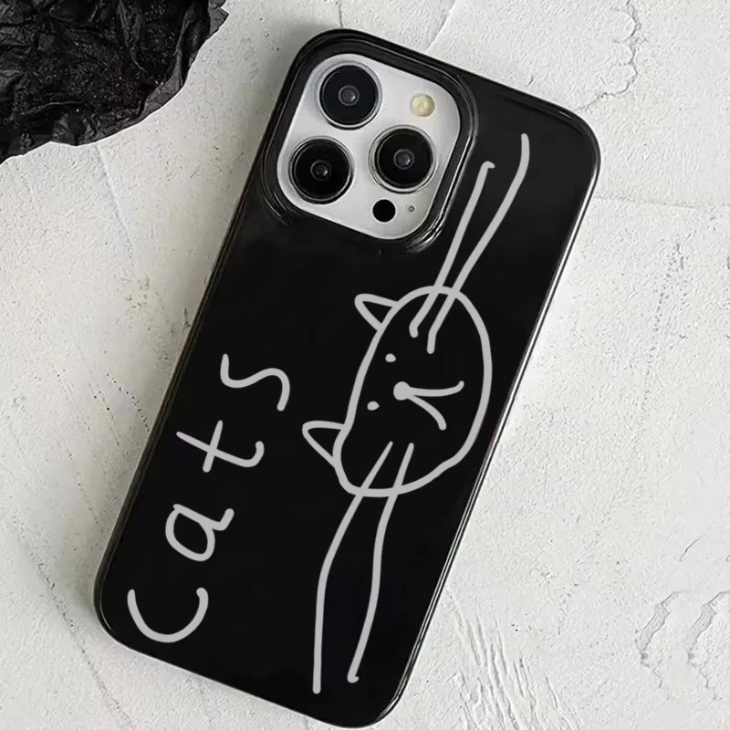Ốp Điện Thoại Đầu Mèo Lớn Đáng Yêu Hàn Quốc Cho iPhone 16 Plus 15 14 13 12 11 Pro Max X XR XS Max 7 8 Plus 16E SE2 Vỏ Silicon Mềm Chống Sốc