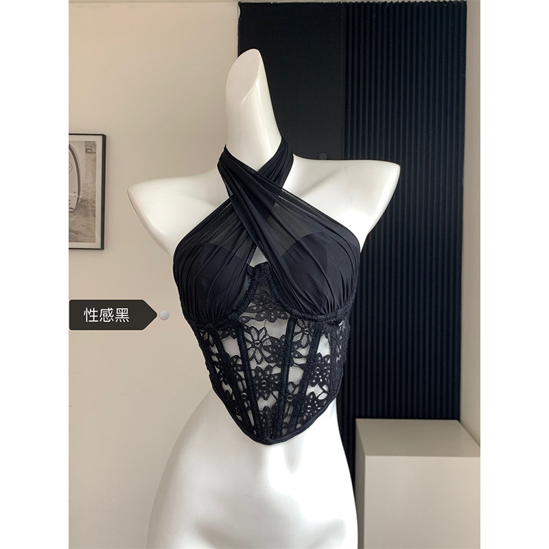 Thiết Kế Xương Cá Ren Corse Gợi Cảm Áo Vest Ống Top