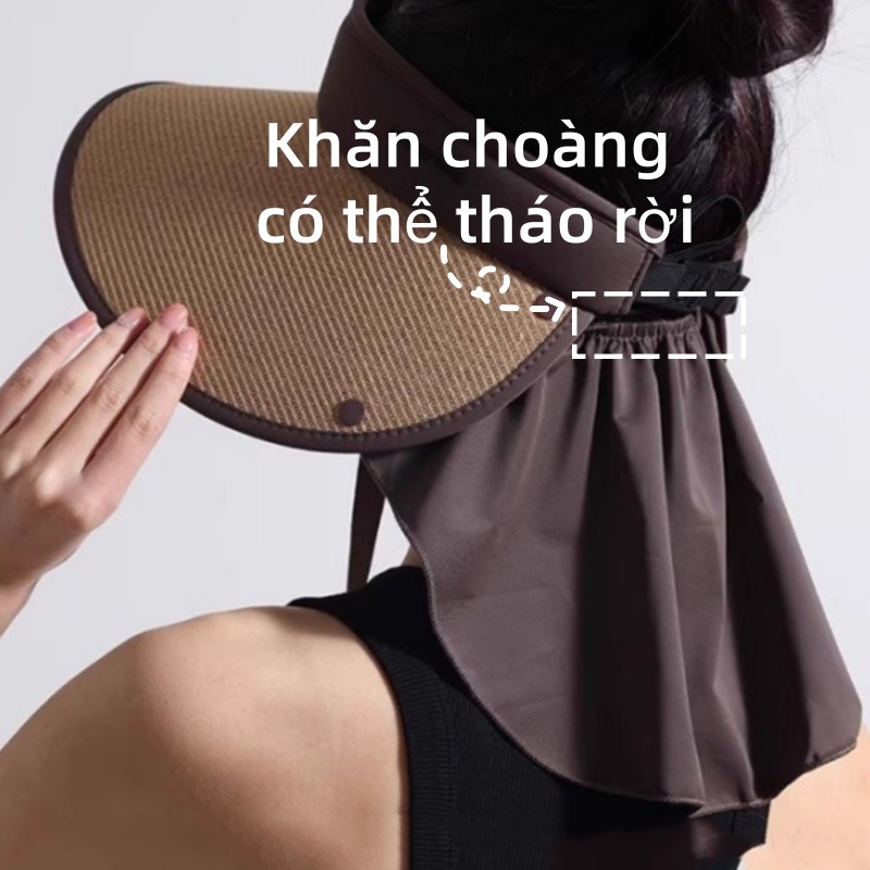 Nón chống nắng nón che nắng Mũ Rộng Vành Nửa Đầu chống tia UV,Mũ Chống Nắng Nữ Vành Rộng Hở Chóp