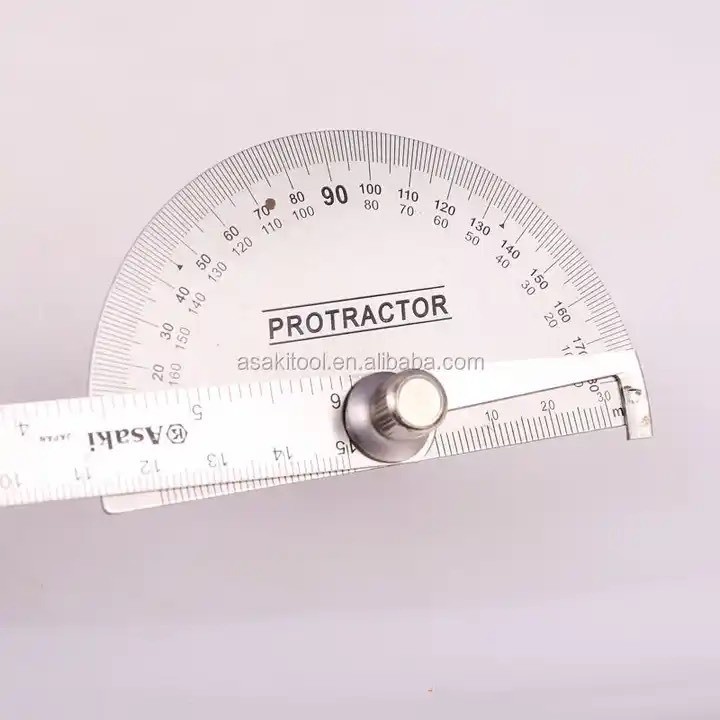 Thước đo góc 180 độ Asaki AK-2587 đa năng, thước thép xoay 180 độ, thước ke góc vuông,thước đo độ,thước đo góc đầu tròn