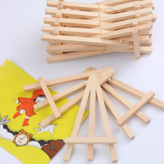 [Đến 3-5 ngày] Chân đế ba chân bằng gỗ Mini có thể gập lại để trưng bày nghệ thuật cho trẻ em | Giá đỡ điện thoại di động / máy tính bảng, Giá đỡ máy tính để bàn bằng gỗ nguyên khối cho tranh thủ công 7-15cm