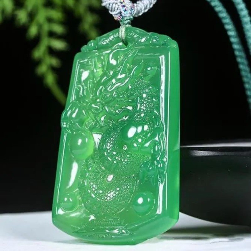 Mã Não Tự Nhiên Đá Chrysoprases Cung Hoàng Đạo Rồng Thương Hiệu Mặt Dây Chuyền Nam Nữ Ngọc Mặt Dây Chuyền