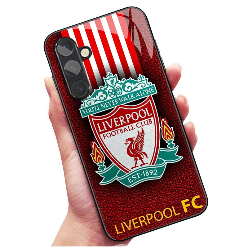 Ốp Điện Thoại Kính Cường Lực Liverpool 03 Cho Samsung Galaxy S9 Plus S10 S10e S20 FE S20 Plus S21 S22 S23 S24 Ultra Cover