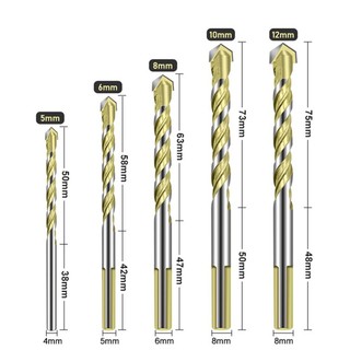 [Fuxin] 1 Mũi khoan đa chức năng 5 / 6 / 8 / 10 / 12mm cho bê tông kim loại gỗ gạch men