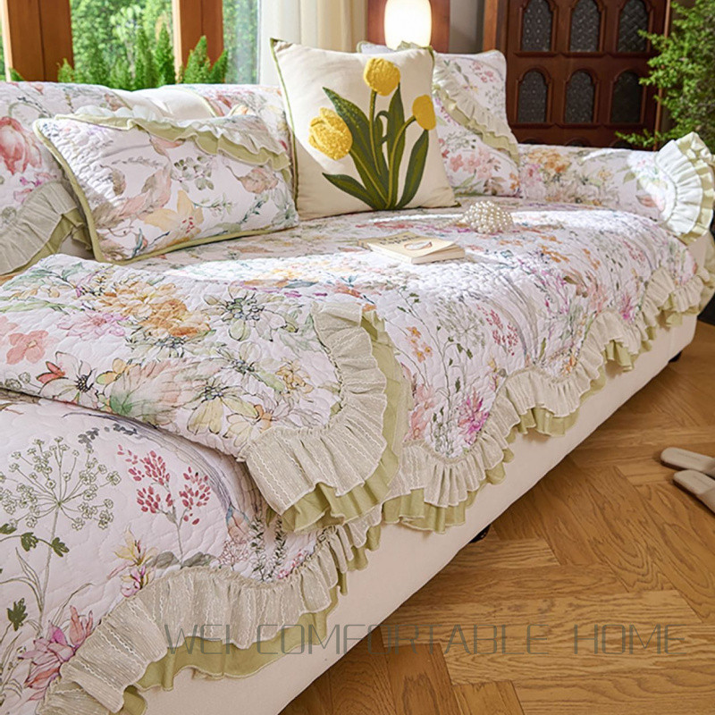 Cotton Sofa Đệm Hình Chữ L Kết Hợp Sofa Đa Năng Chống Trơn Trượt Đệm Sofa Hình Đặc Biệt Bao Khăn Phòng Khách Bao Vải