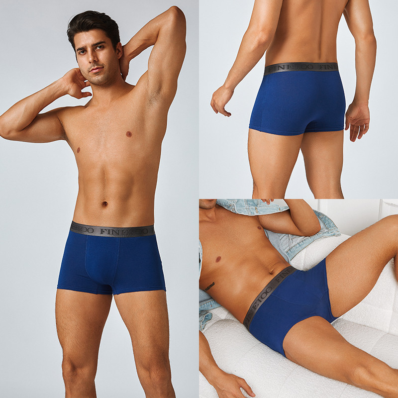Ảnh Finetoo Cotton Boxer Quần Lót Nam Thoáng Khí Thoải Mái Ngắn Thấm Hút Kháng Khuẩn Quần Lót S-XXL 3